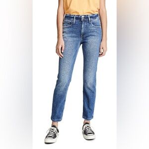 Frame Denim Le Sylvie Slender Straight Heritage Bowie Blue Jeans Size 26
